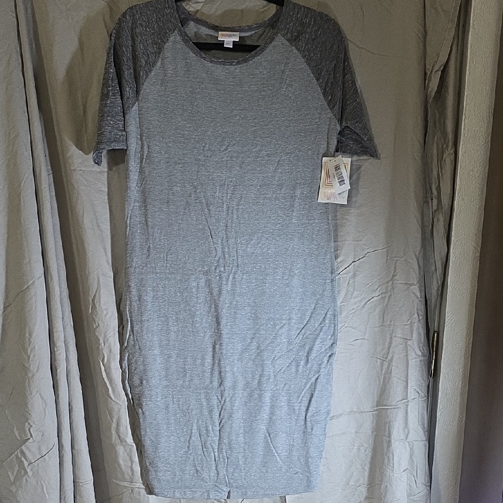 LuLaRoe Gray Raglan Sleeve Dress